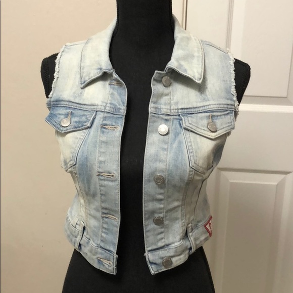 Guess Jackets & Blazers - Cropped Denim Jean Jacket - Guess